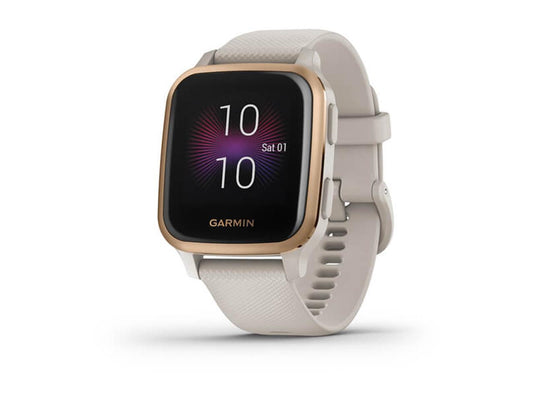 Garmin Venu SQ Music Edition - Light Sand with Rose Gold Bezel