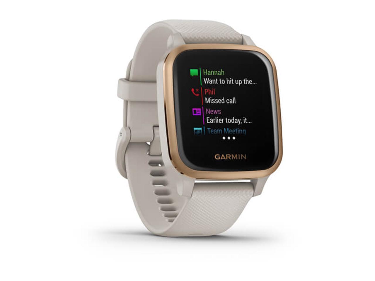 Garmin Venu SQ Music Edition - Light Sand with Rose Gold Bezel