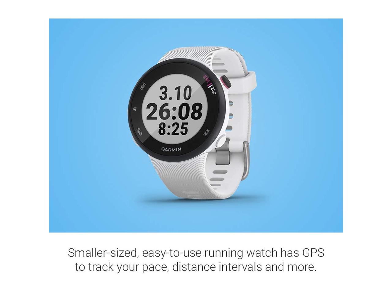 Garmin Forerunner 45 GPS Heart Rate Monitor Running Smartwatch (White- )