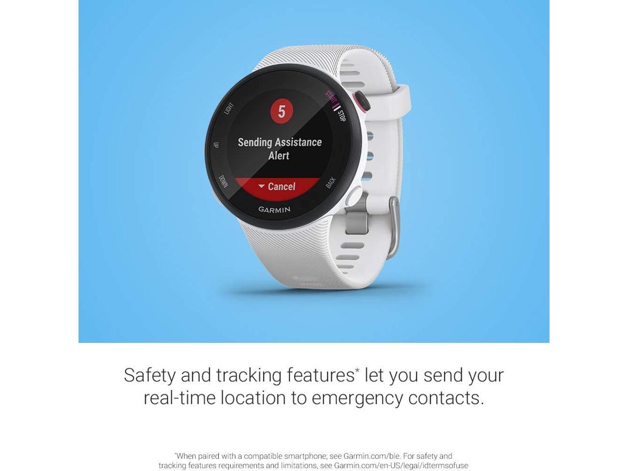 Garmin Forerunner 45 GPS Heart Rate Monitor Running Smartwatch (White- )