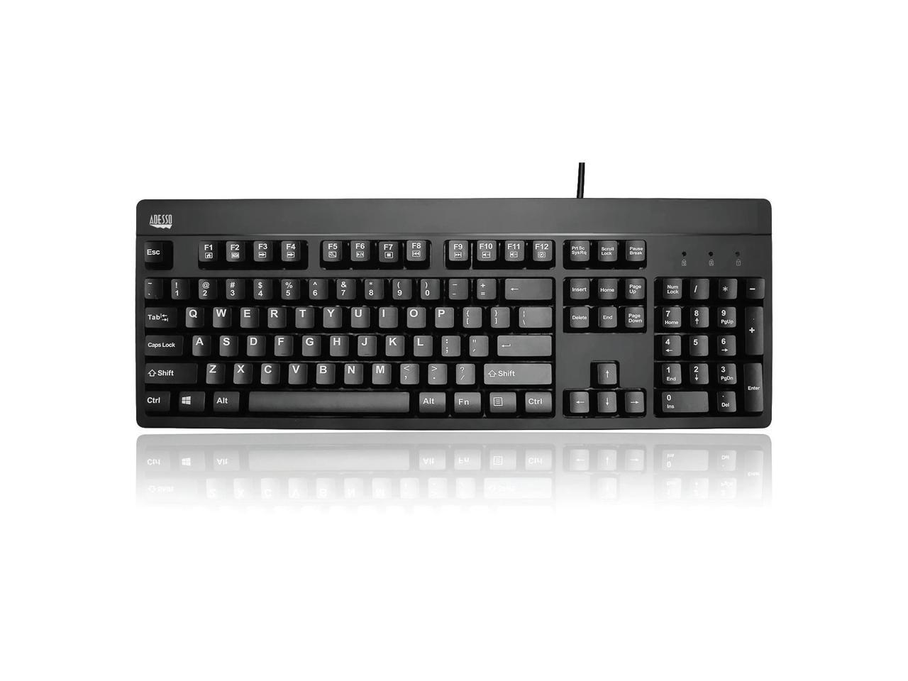 Adesso Ip67 Rated Waterproof, Antimicrobial Multimedia Usb Keyboard With 2X Pri