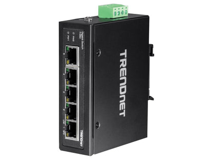 TRENDnet 5-Port Hardened Industrial Gigabit DIN-Rail Switch Limited Lifetime Warranty