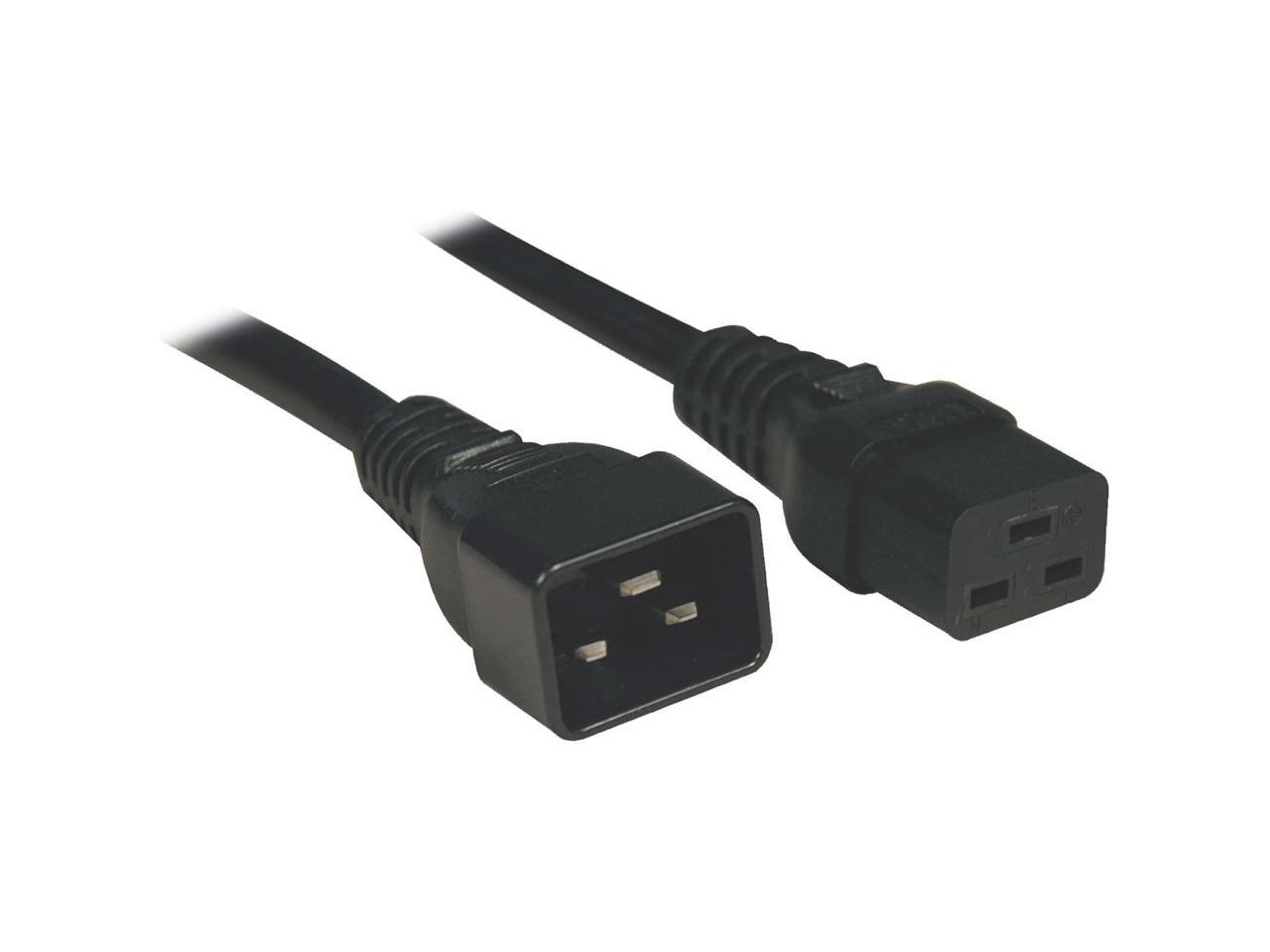 Tripp Lite Heavy-Duty Power Extension Cord, 15A, 14 AWG (IEC-320-C19 to IEC-320-C20), 3 ft. (1 m) (P036-003-15A)