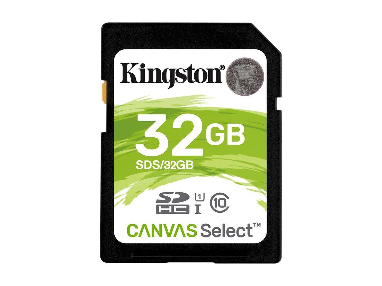 Kingston 32GB SDHC Canvas Select 80R CL10 UHS-I