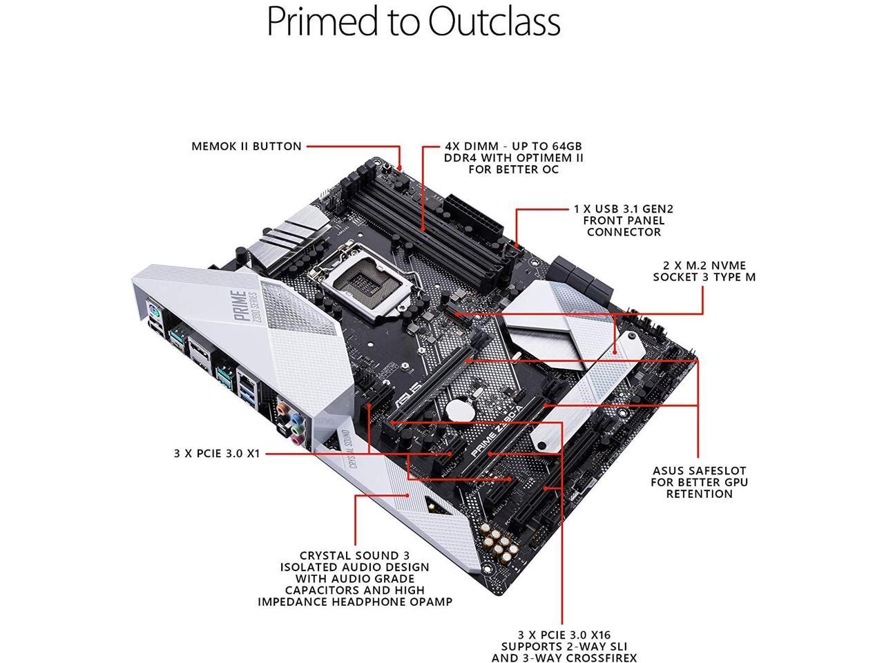 ASUS Prime Z390-A LGA 1151 (300 Series) Intel Z390 SATA 6Gb/s ATX Intel Motherboard