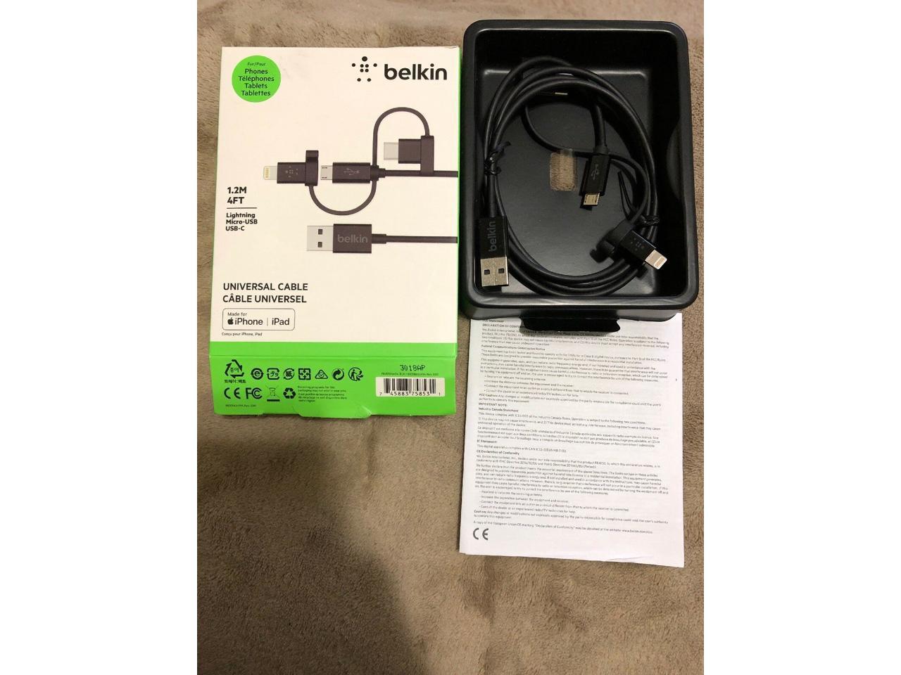 Belkin Lightning/Micro-USB/USB Data Transfer Cable