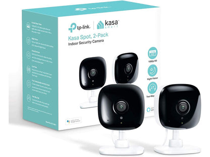 Kasa Smart (KC100P2) Spot Indoor Camera by TP-Link, 1080p HD Smart Home Security Camera with Night Vision, Motion Detection for Pet Baby Monitor, Works with Alexa Echo & Google Home