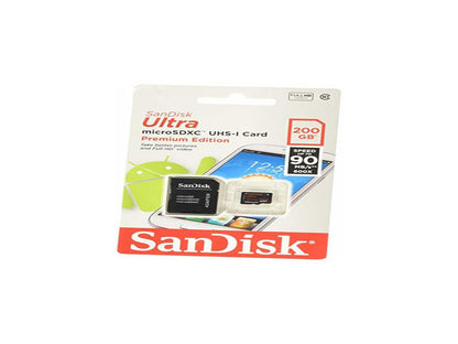 SanDisk 200GB Ultra microSDXC UHS-I/Class 10 Memory Card with Adapter, Speed Up to 90MB/s (SDSDQUAN-200G-G4A)