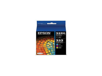 Epson T252XL-BCS Combo Pack, Black High Capacity and C/M/Y Standard Capacity Cartridges