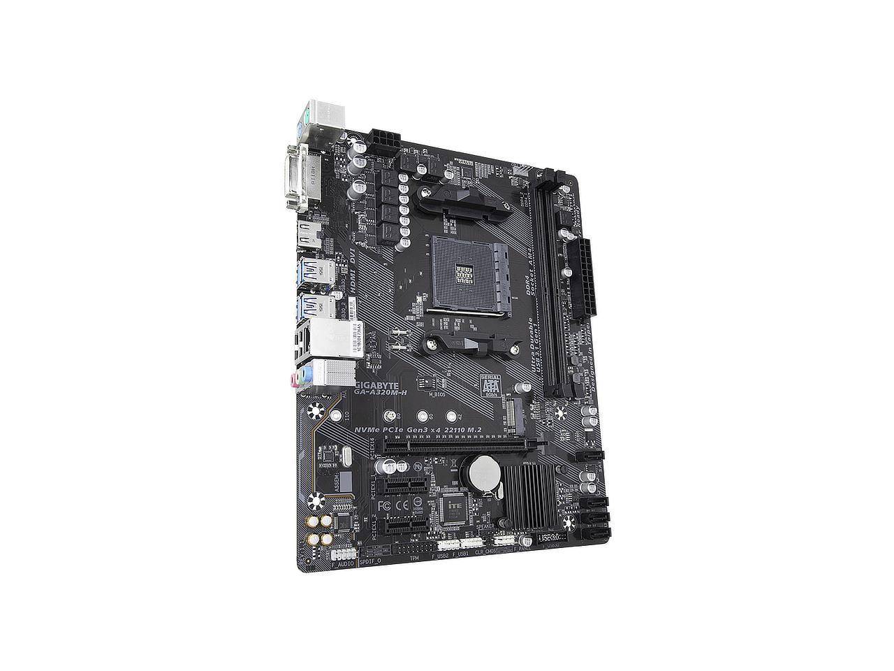 GIGABYTE GA-A320M-H AM4 AMD A320 SATA 6Gb/s USB 3.1 HDMI Micro ATX AMD Motherboard