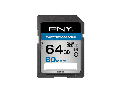 PNY Performance - Flash memory card - 64 GB - UHS Class 1 / Class10 - SDXC UHS-I