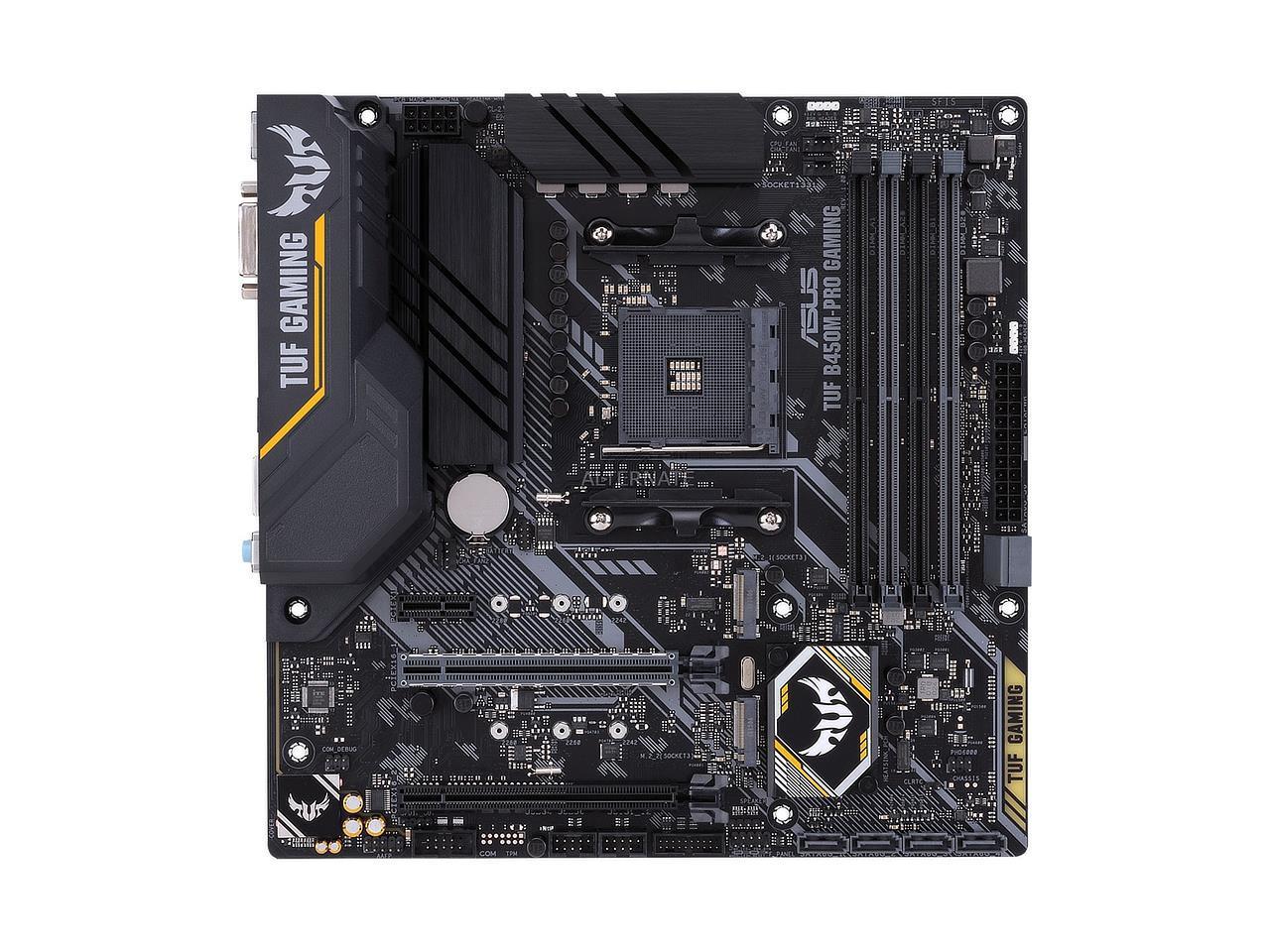 ASUS TUF B450M-PRO GAMING Socket AM4 AMD B450 DDR4 Micro ATX Motherboard (90MB10A0-M0EAY0)