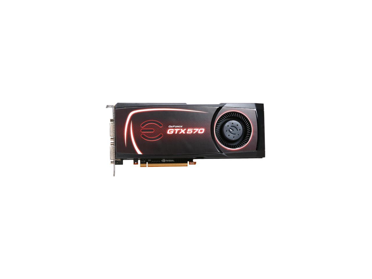 EVGA GeForce GTX 570 (Fermi) DirectX 11 012-P3-1570-AR 1280MB 320-Bit GDDR5 PCI Express 2.0 x16 HDCP Ready SLI Support Video Card