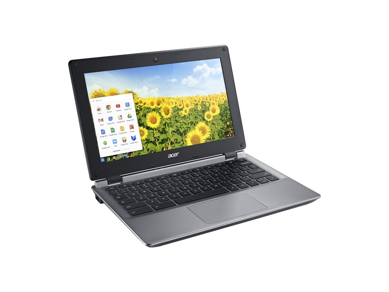 Acer Chromebook C730E-C555, 2.16 GHz Intel Celeron, 4GB DDR3 RAM, 16GB SSD Hard Drive, Chrome, 11" Screen