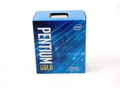 Intel Pentium Gold G5420 Coffee Lake Dual-Core, 4-Thread, 3.8 GHz LGA 1151 (300 Series) 54W BX80684G5420 Desktop Processor Intel UHD Graphics 610