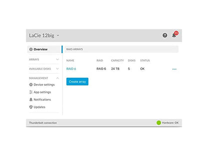 LaCie 12big DAS Array 12 x HDD Supported 12 x HDD Installed 96 TB Installed HDD Capacity Model STFJ96000400