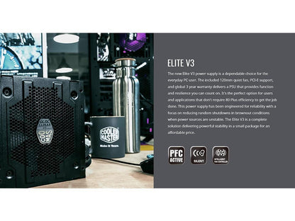 CoolerMaster Elite V3 MPW-6001-ACAAN1-US 600W ATX 12V Power Supply