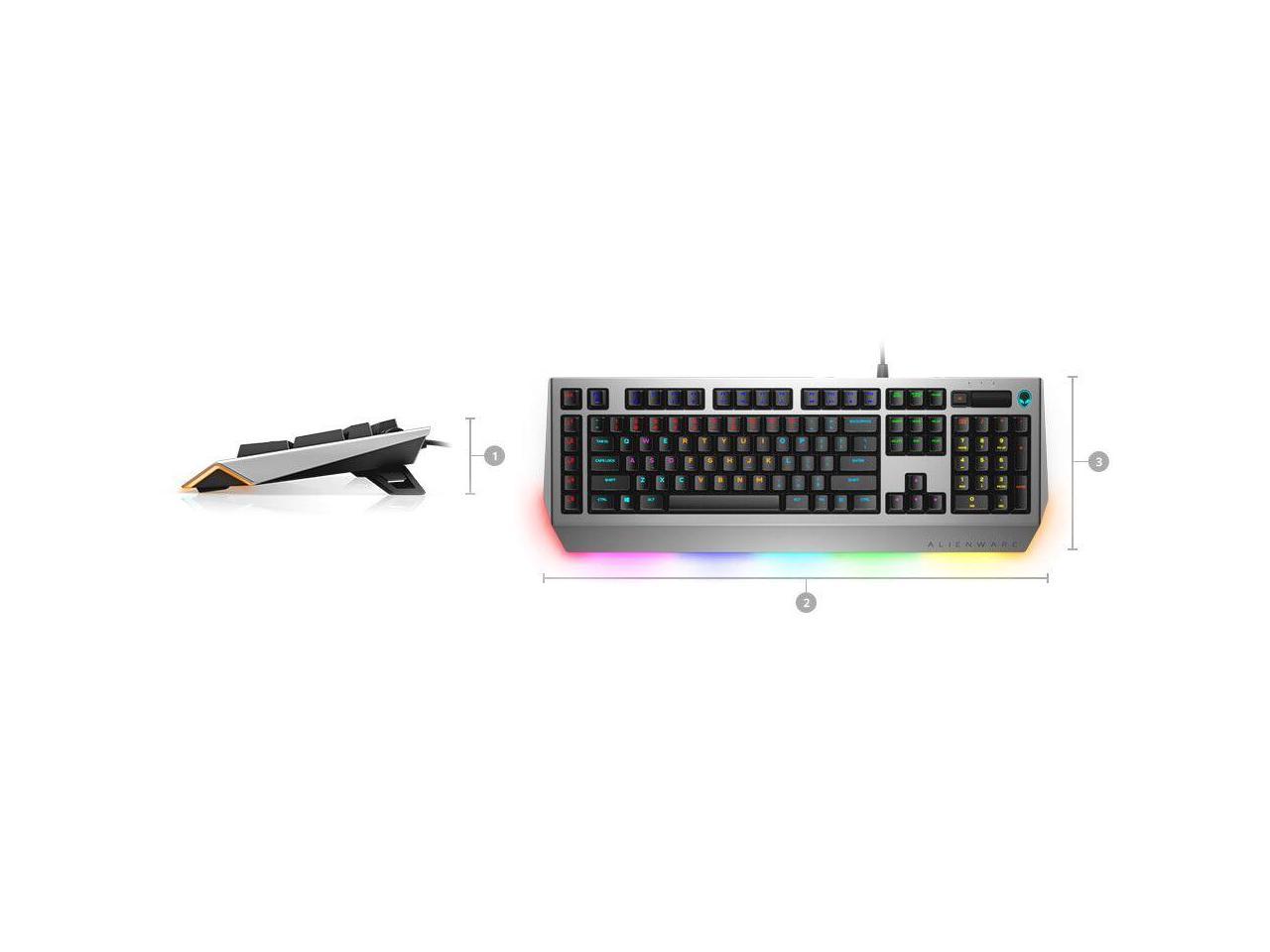 Alienware Pro AW768 Gaming Keyboard - Cable Connectivity - Multimedia, Volume Control Hot Key(s)