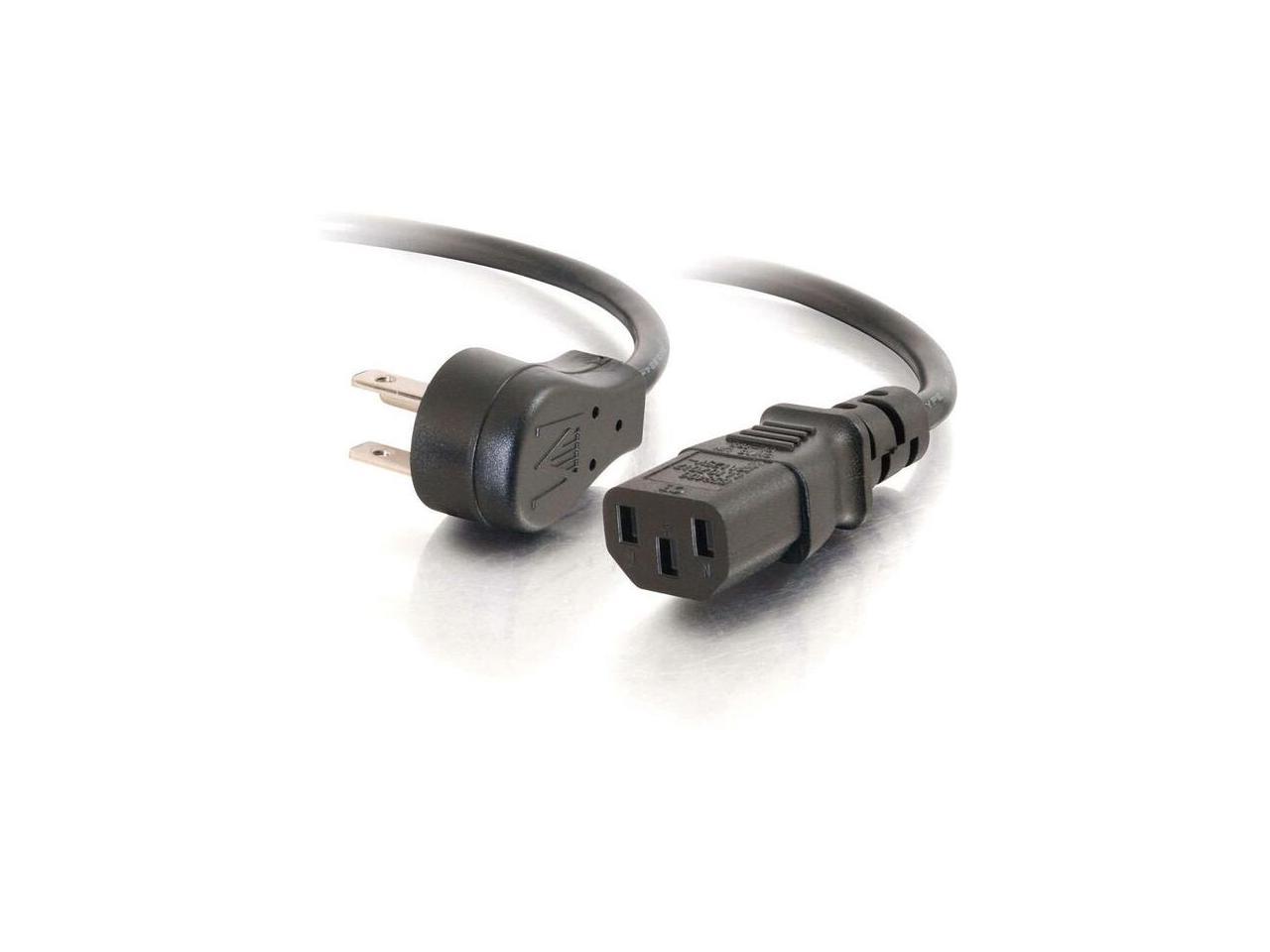 C2G 27901 18 AWG Universal Flat Panel TV Power Cord - NEMA 5-15P to IEC320C13, TAA Compliant, Black (3 Feet, 0.91 Meters)
