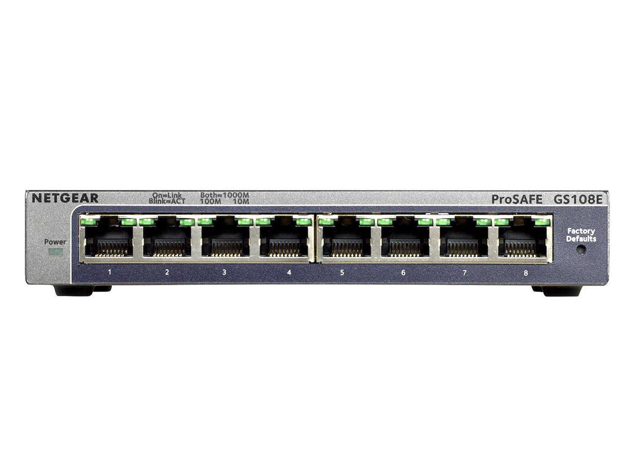 NETGEAR Plus GS108Ev3 - switch - 8 ports - unmanaged (NET-GS108E-300NAS)