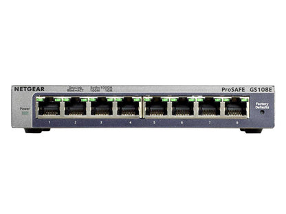 NETGEAR Plus GS108Ev3 - switch - 8 ports - unmanaged (NET-GS108E-300NAS)