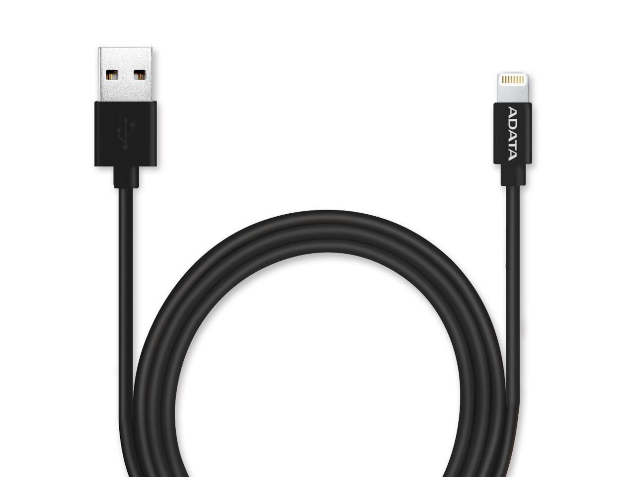 ADATA MFi Certified Lightning Cable for iPhone, iPad - Black (AMFIPL-100CM-CBK)
