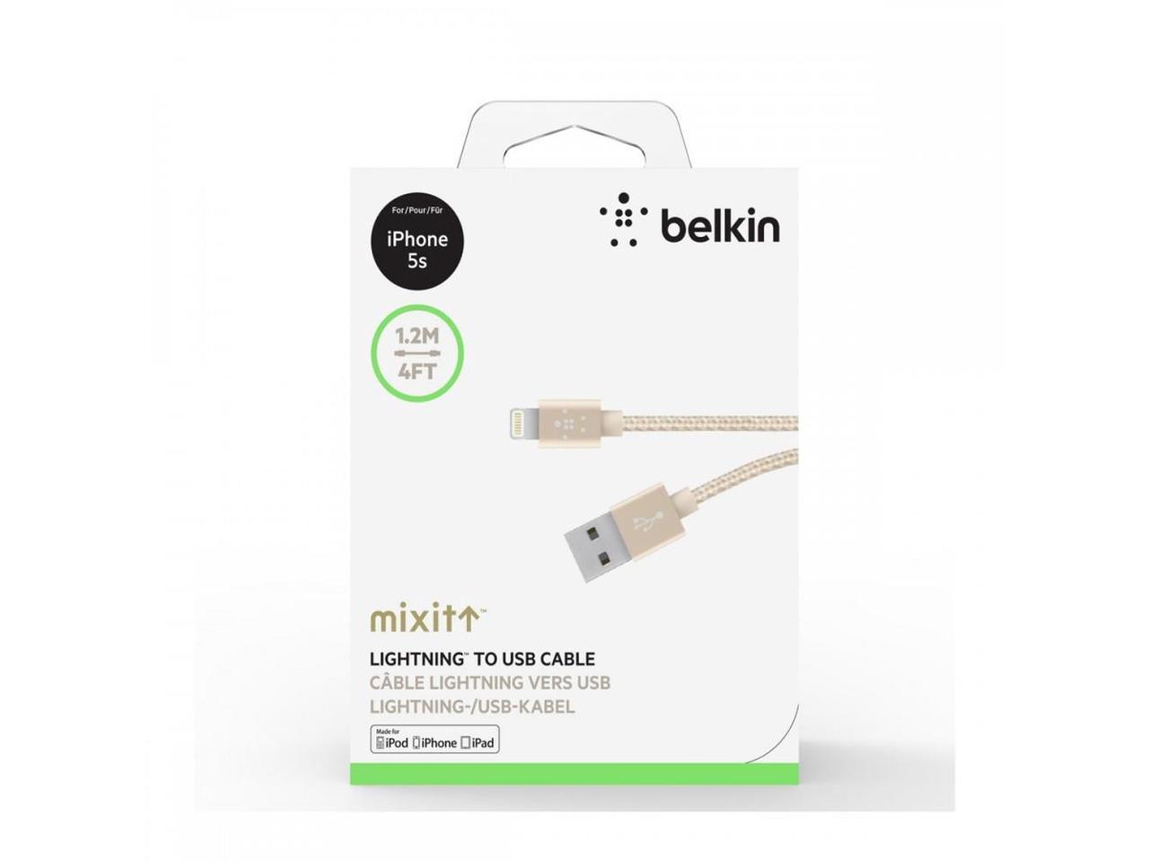 BELKIN BEL65633 4 MIXIT METALLIC LIGHTNING TO USB CABLE GOLD