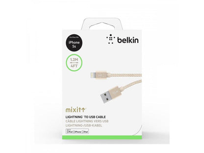 BELKIN BEL65633 4 MIXIT METALLIC LIGHTNING TO USB CABLE GOLD