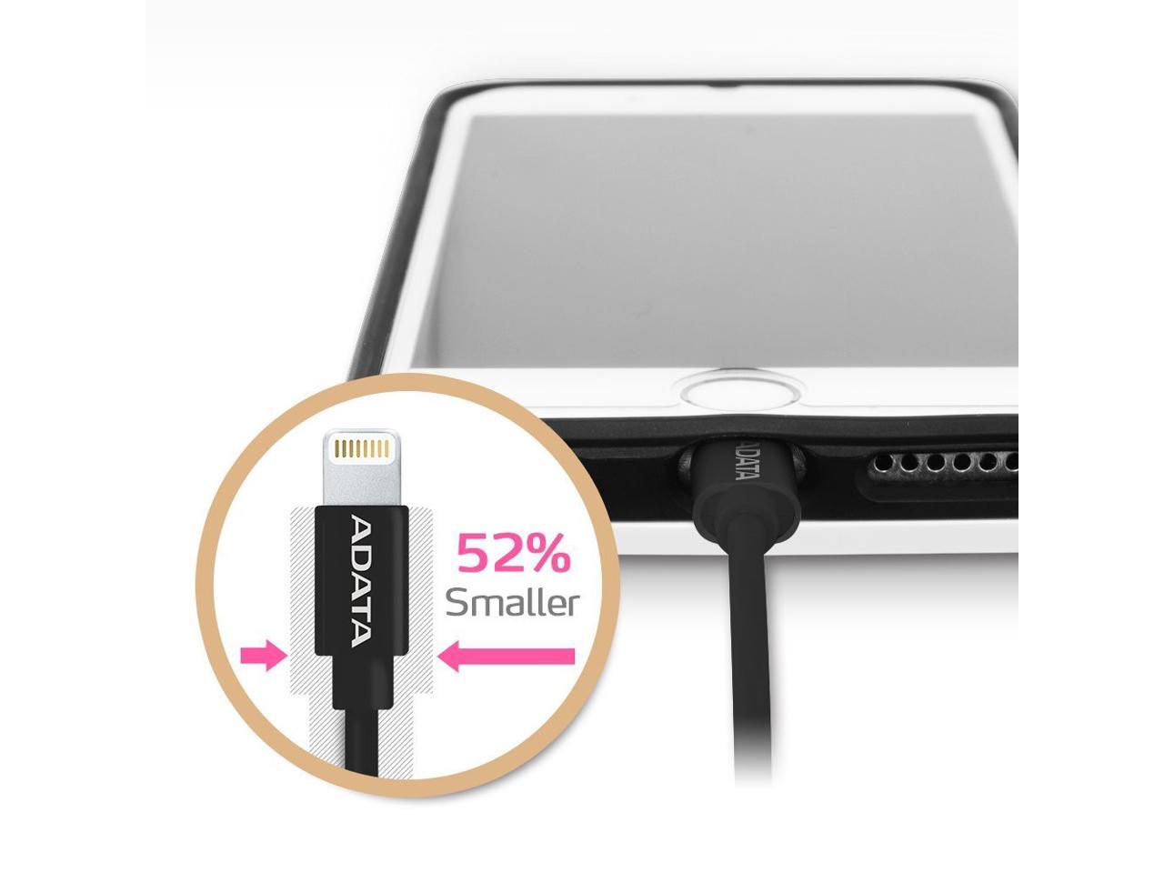 ADATA MFi Certified Lightning Cable for iPhone, iPad - Black (AMFIPL-100CM-CBK)
