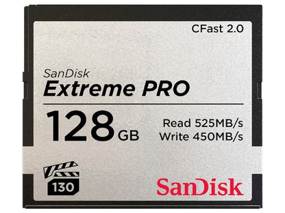 SanDisk - SDCFSP-128G-A46D - SanDisk Extreme Pro 128 GB CFast Card - 525 MB/s Read - 450 MB/s Write - Lifetime Warranty