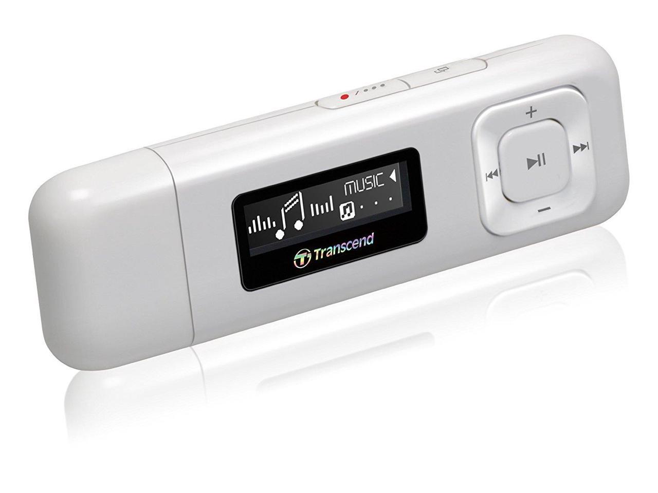 8GB Transcend USB Digital MP3 Music Player, FM Radio and a Voice Recorder MP330 (White) Model TS8GMP330W
