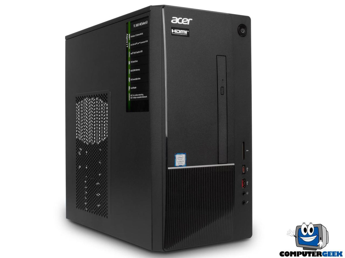 Acer Aspire TC Series Destop, Intel 6-Core i5-8400 Upto 4.0GHz, 8GB DDR4, 512GB SSD, DVD-RW, VGA, HDMI, USB, Card Reader, Wi-Fi, Bluetooth, Windows 10 Home 64Bit