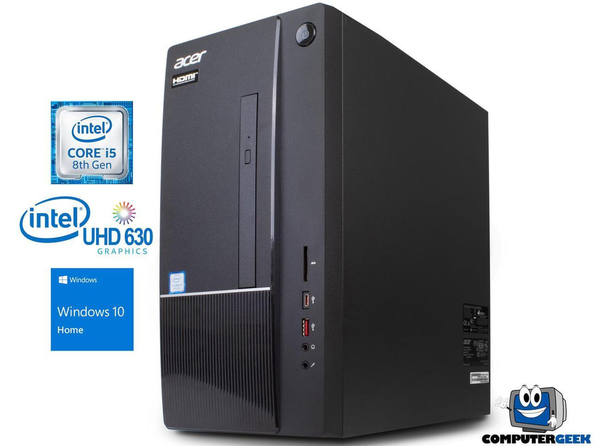 Acer Aspire TC Series Destop, Intel 6-Core i5-8400 Upto 4.0GHz, 8GB DDR4, 512GB SSD, DVD-RW, VGA, HDMI, USB, Card Reader, Wi-Fi, Bluetooth, Windows 10 Home 64Bit