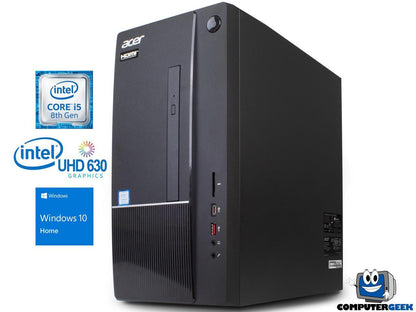 Acer Aspire TC Series Destop, Intel 6-Core i5-8400 Upto 4.0GHz, 8GB DDR4, 512GB SSD, DVD-RW, VGA, HDMI, USB, Card Reader, Wi-Fi, Bluetooth, Windows 10 Home 64Bit