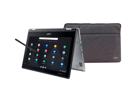 Acer Chromebook Spin 11 Convertible Laptop, Intel Celeron N3350, 11.6" HD Touch Display, 4GB DDR4, 32GB eMMC, 802.11ac WiFi, Wacom EMR Pen, Sleeve