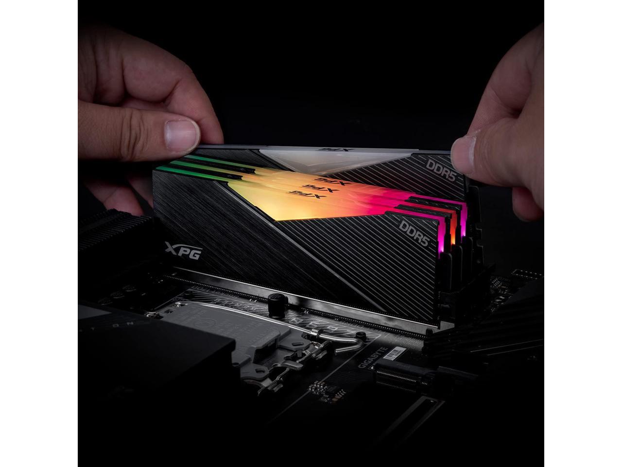 XPG LANCER DDR5 RGB 5200MHz 32GB (2x16GB) CL38-38-38 UDIMM 288-Pins Desktop SDRAM Memory RAM Kit (AX5U5200C3816G-DCLARBK)