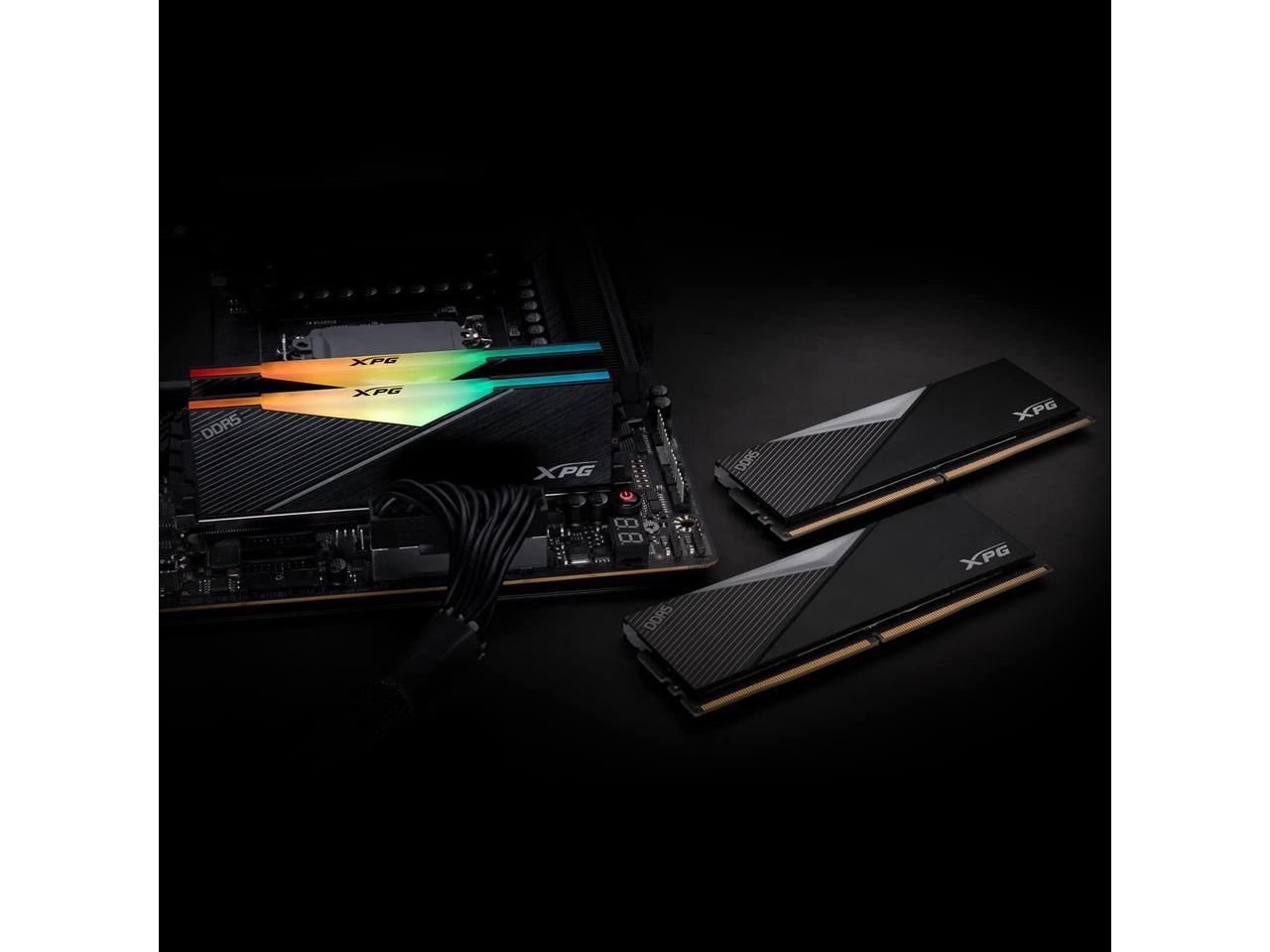 XPG LANCER DDR5 RGB 5200MHz 32GB (2x16GB) CL38-38-38 UDIMM 288-Pins Desktop SDRAM Memory RAM Kit (AX5U5200C3816G-DCLARBK)