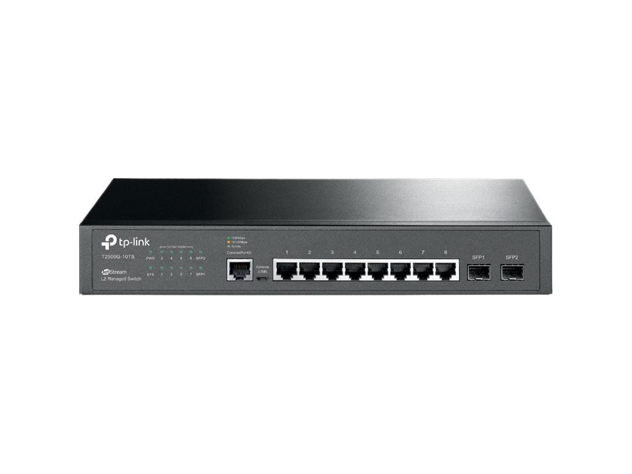 TP-Link T2500G-10TS 8-Port Gigabit Ethernet Managed Switch with 2 SFP Slots