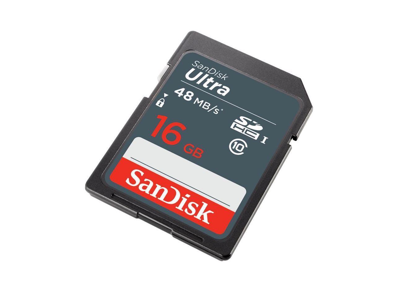 San Disk SDSDUNB-016G-GN3IN Ultra 16GB SD SDHC Memory Flash Card UHS-I Class 10 Read Speed
