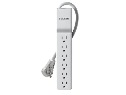 Belkin 6-Outlet Slimline Power Strip Surge Protector with 6-Foot Power Cord and Rotating Plug, 720 Joules (BE106001-06R)