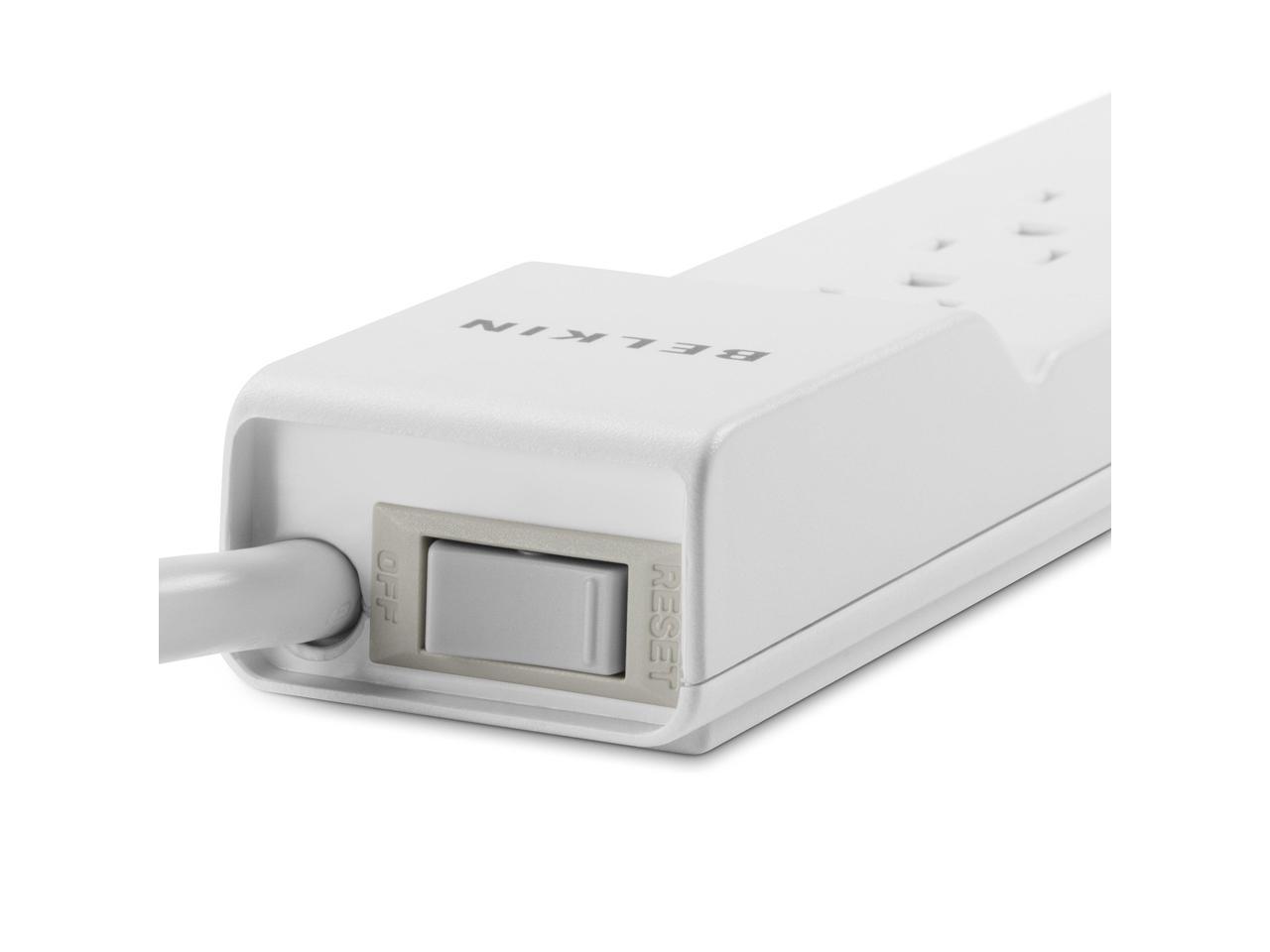 Electronics Belkin 6-Outlet Slimline Power Strip Surge Protector with 6-Foot Power Cord and Rotating Plug, 720 Joules (BE106001-06R)