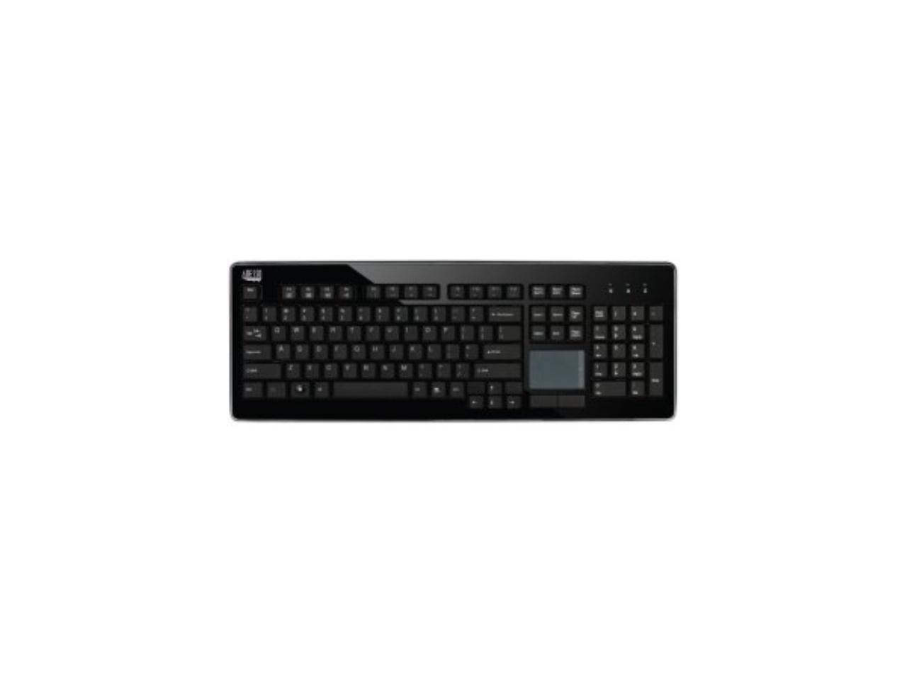 adesso wkb-4400ub 104key usb wireless touchpad keyboard blk pc ez connect tact key