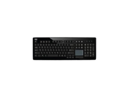 adesso wkb-4400ub 104key usb wireless touchpad keyboard blk pc ez connect tact key