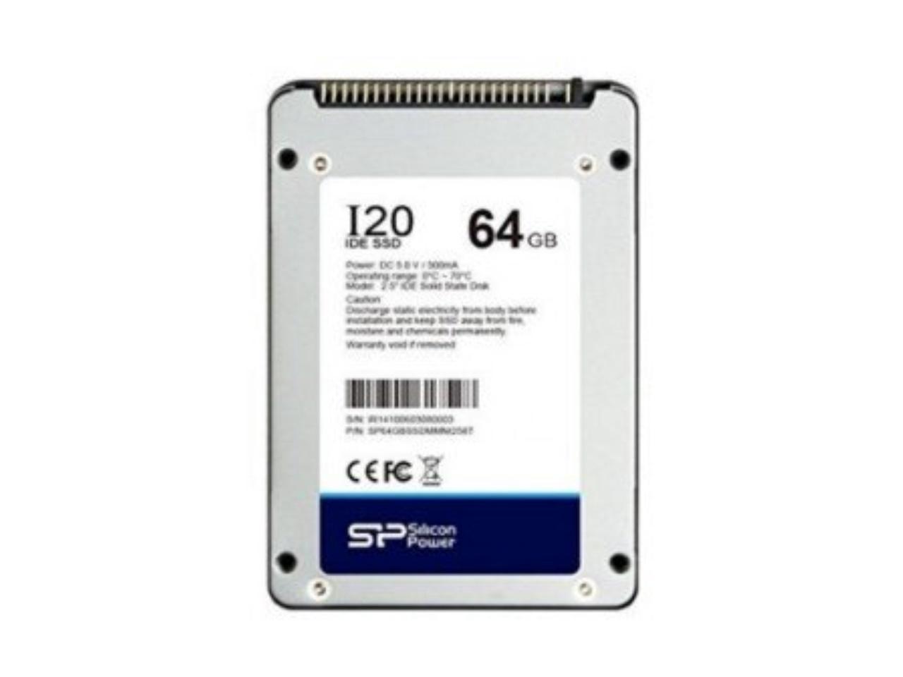 Silicon Power 64GB SSD-I20 2.5-inch IDE/PATA 9mm, Toshiba 19nm MLC Flash SSD Solid State Disk Model SP064GBSSDMMNI258T