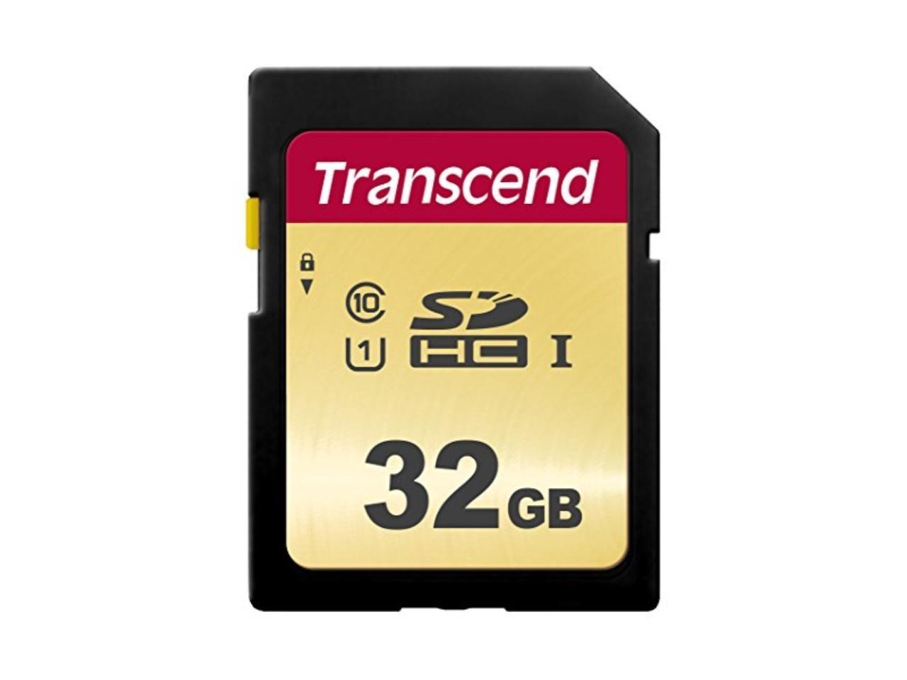 Transcend TS32GSDC500S 32GB UHS-I U1 SD Memory Card MLC