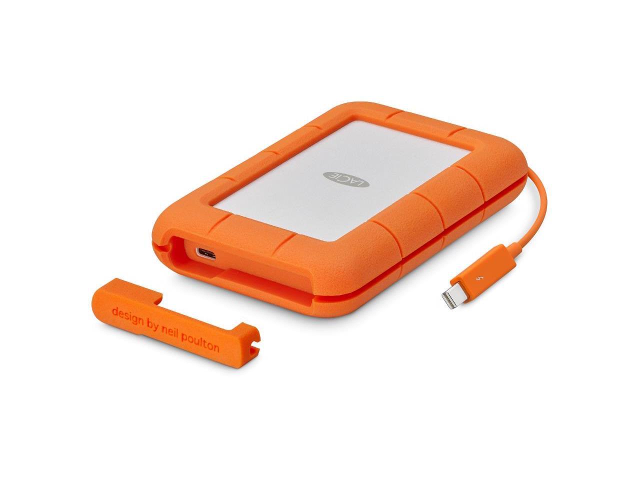 Lacie STEV1000400 1TB Rugged USB3 & Thunderbolt (integrated T.Bolt cable); new packaging