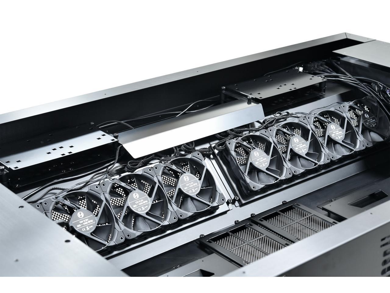 LIAN LI DK-05 FX Black Aluminum / Steel Desk Computer Case 2 x ATX PSU (Optional) Power Supply