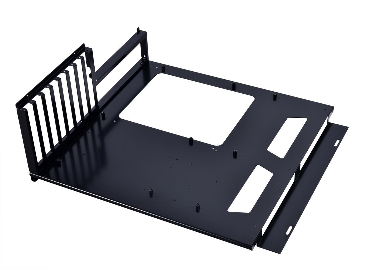 LIAN LI DK-04 FX Black Aluminum / Steel Desk Computer Case 2 x ATX PSU (Optional) Power Supply