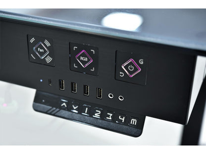 LIAN LI DK-05 FX Black Aluminum / Steel Desk Computer Case 2 x ATX PSU (Optional) Power Supply