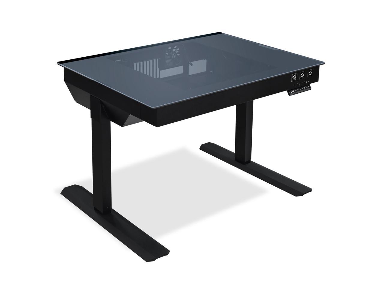 LIAN LI DK-04 FX Black Aluminum / Steel Desk Computer Case 2 x ATX PSU (Optional) Power Supply